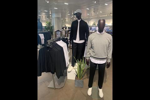 Menswear display at M&S Stratford